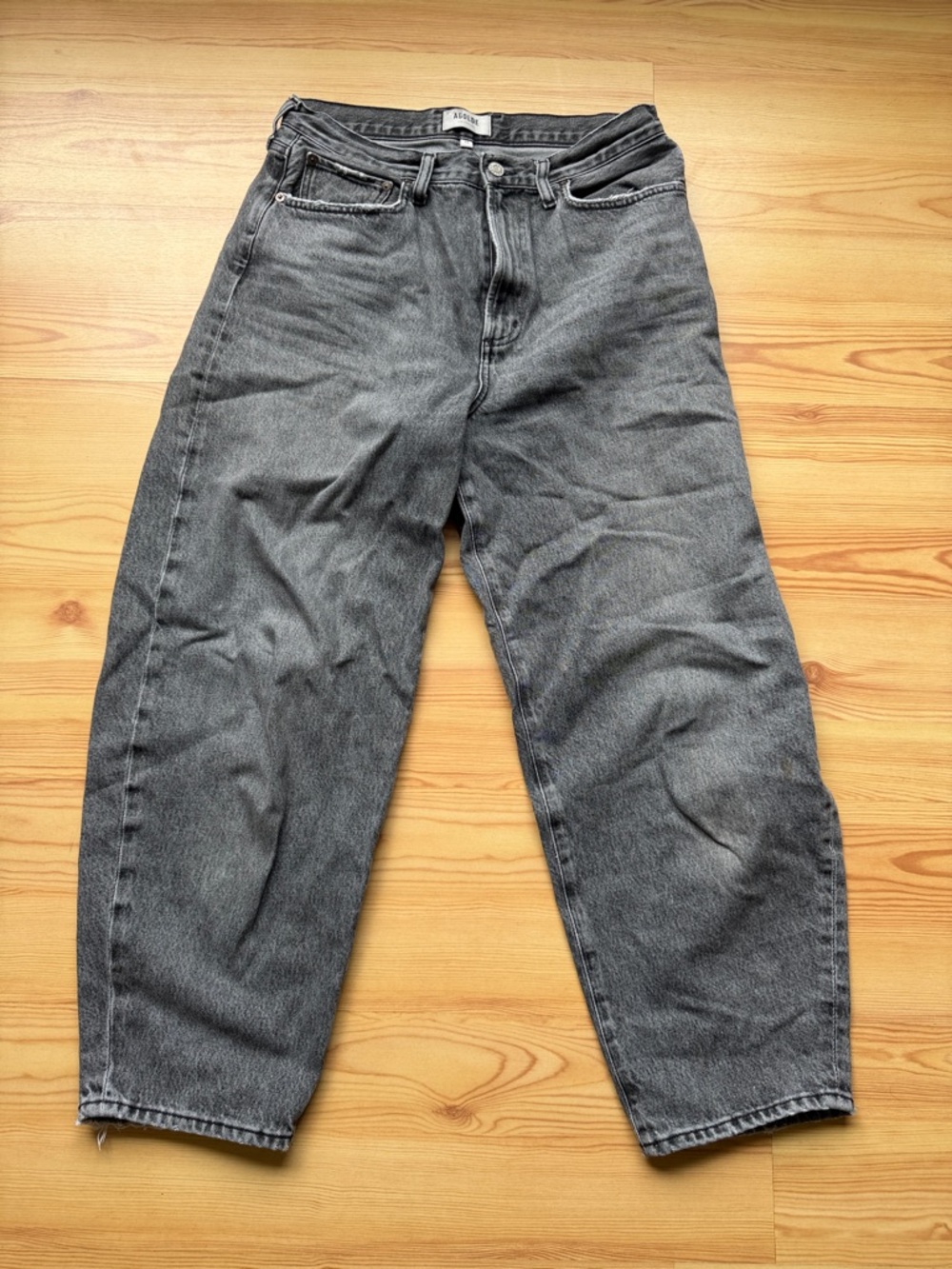 Agolde Black Wash Barrel Jeans 29
